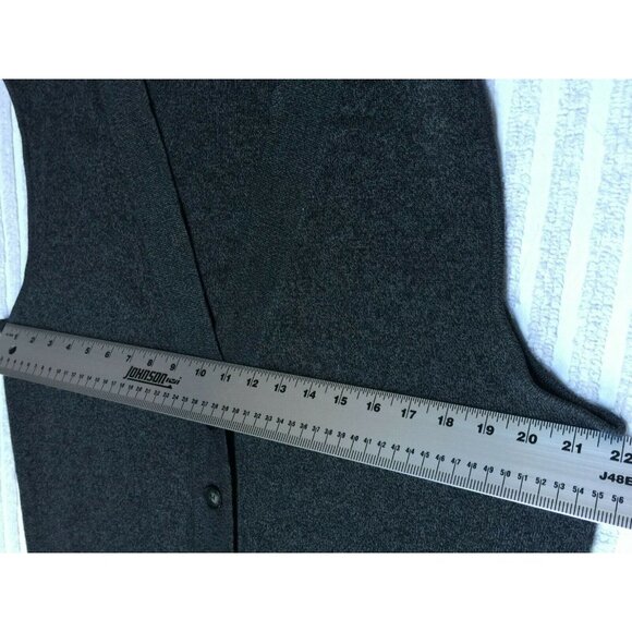 Genny Way Italy Men's Gray V-Neck Button Wool Knit Cardigan Sweater Vest Casual - Picture 8 of 9